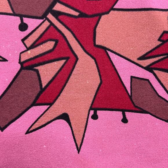 Vintage Y2K Tian Di Geometric Crab Graphic Print Woven Knit Top Tessellation - Picture 5 of 7